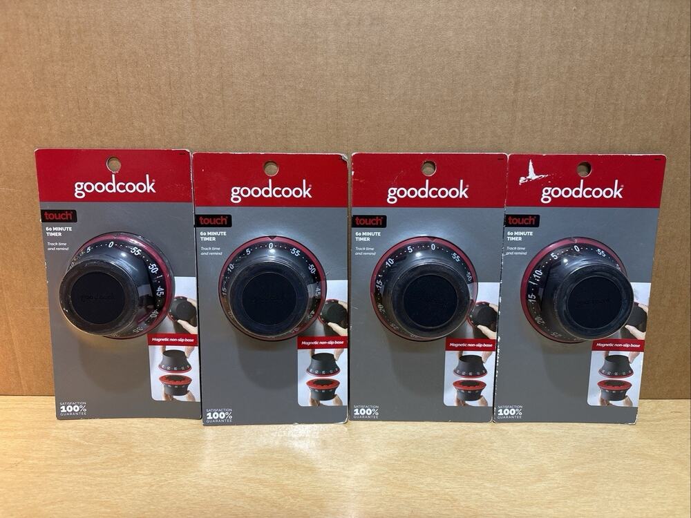 GoodCook Touch Magnetic Kitchen Timer 60-Minute — 4-Pack Bundle